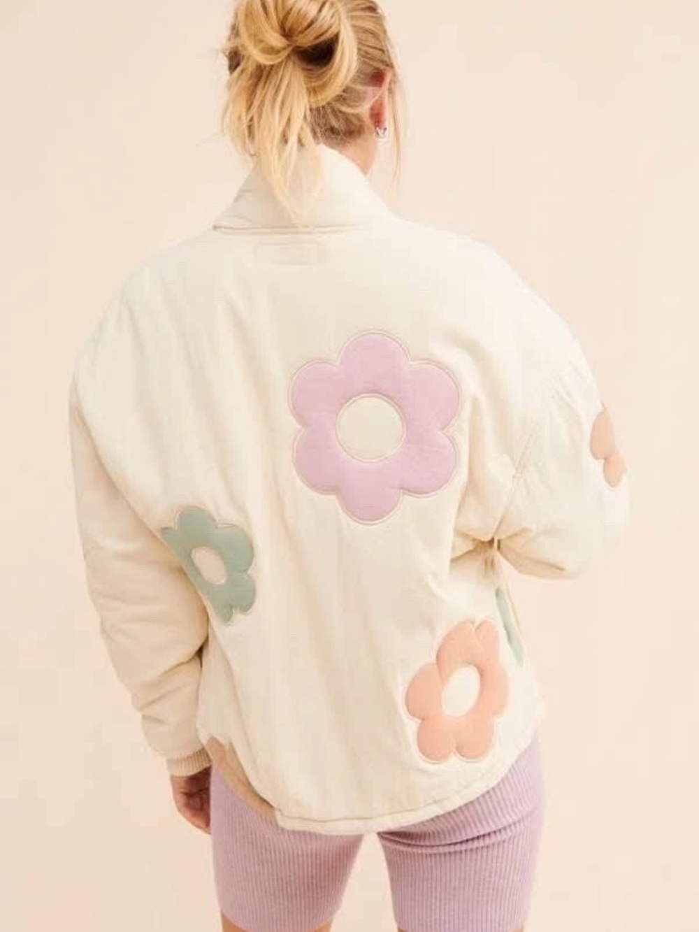 Free People Blank NYC Quilted Floral Bath Jacket Sz XS - Picture 5 of 10